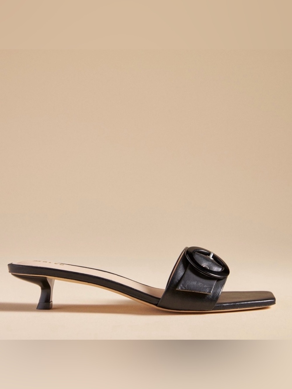 Anthropologie Maeve Black Kitten Heel Mule